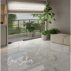 Piso Ônix Silver Polido Retificado 75x75 Karina