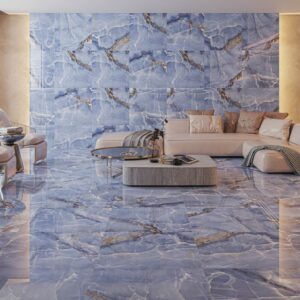 Piso Ônix Blue Polido Retificado 75x75 karina