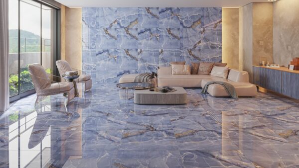 Piso Ônix Blue Polido Retificado 75x75 karina