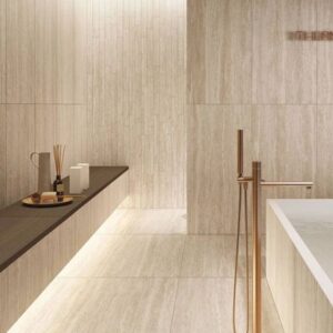 Porcelanato Travertino Romano 76029 Acetinado Retificado 76x76cm Dora