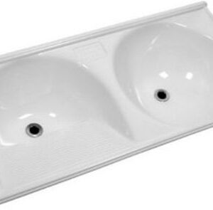 TANQUE DUPLO MARMORE SINTETICO BRANCO